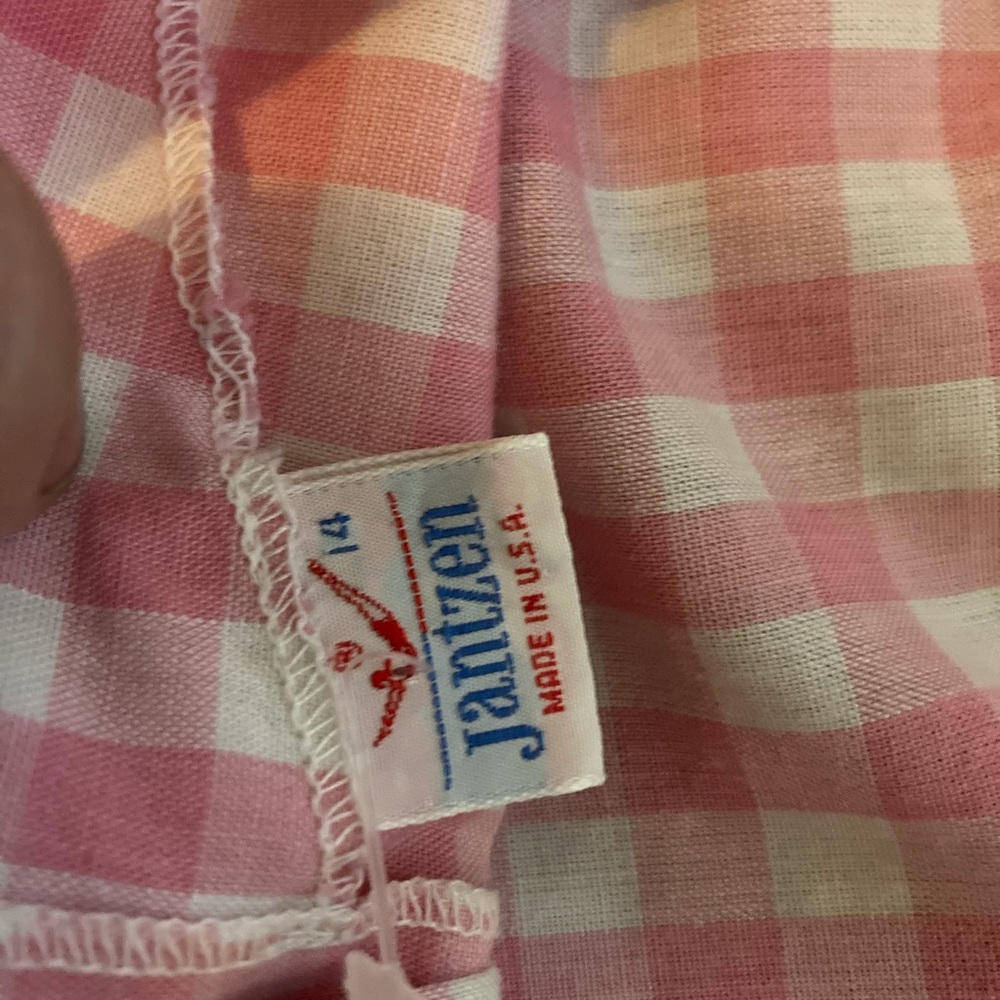 Vintage pink cotton gingham halter top small - Picture 5 of 8